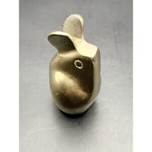 Vintage Interpur Solid Brass Mouse Paperweight Figurine